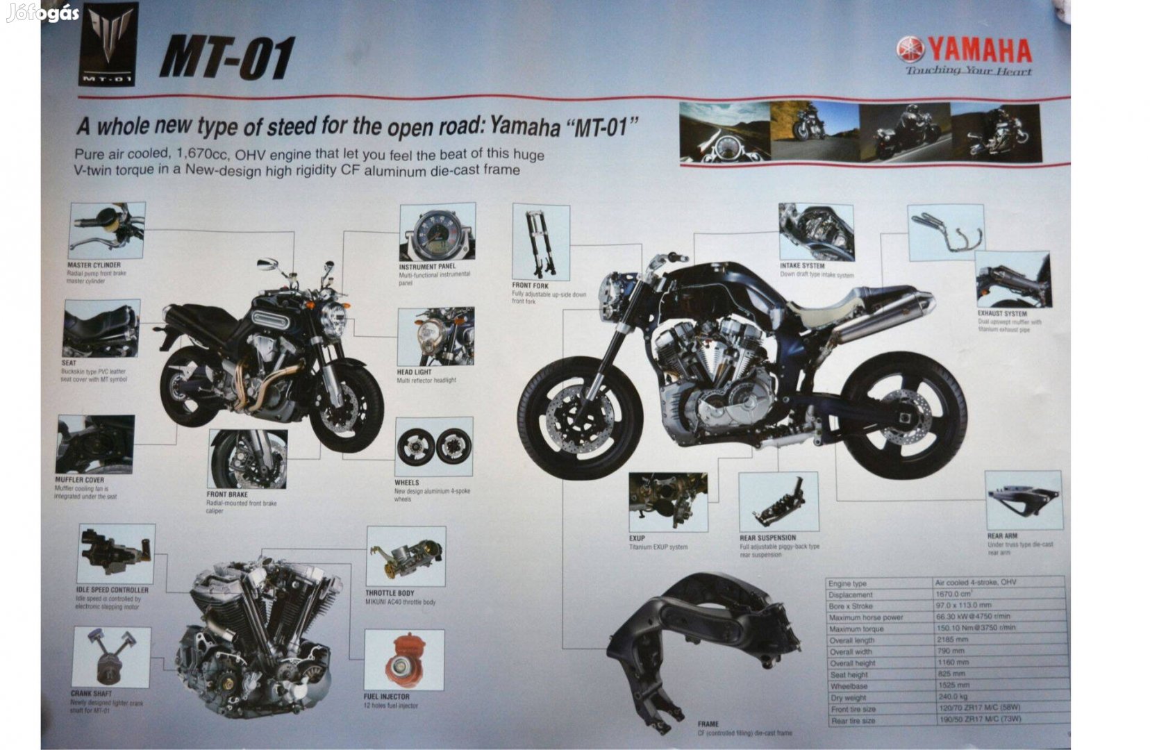 Yamaha MT-01 motorkerékpár poszter eredeti gyári reklám 59x84 cm