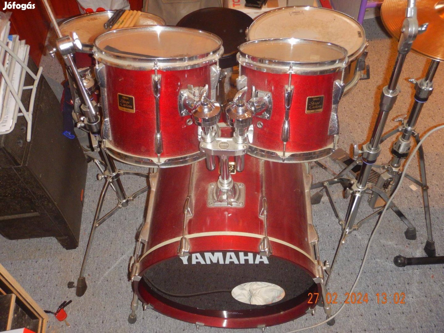 Yamaha Stage Custom dobfelszerelés, paiste ,szék