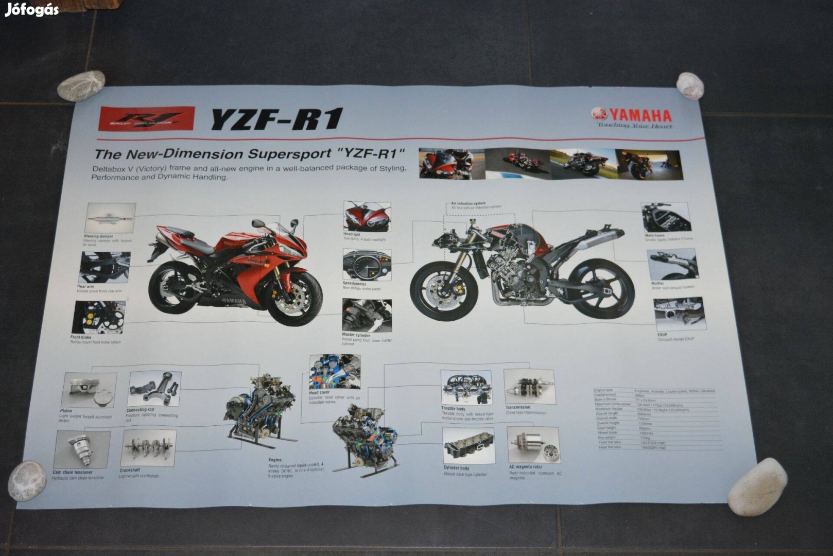 Yamaha Yzf R1 motorkerékpár poszter eredeti gyári reklámanyag 59x84