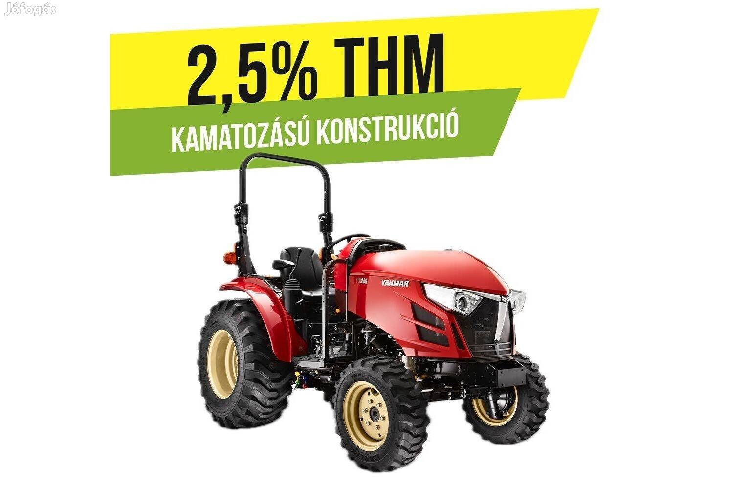 Yanmar Japán kistraktor 35 lóerős, bukókerettel / Yt235V-R - 2,5 % THM