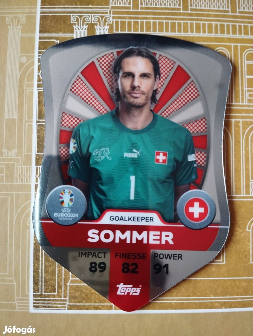 Yann Sommer (Svájc) Chrome Pro Elite Schield Euro 2024 kártya