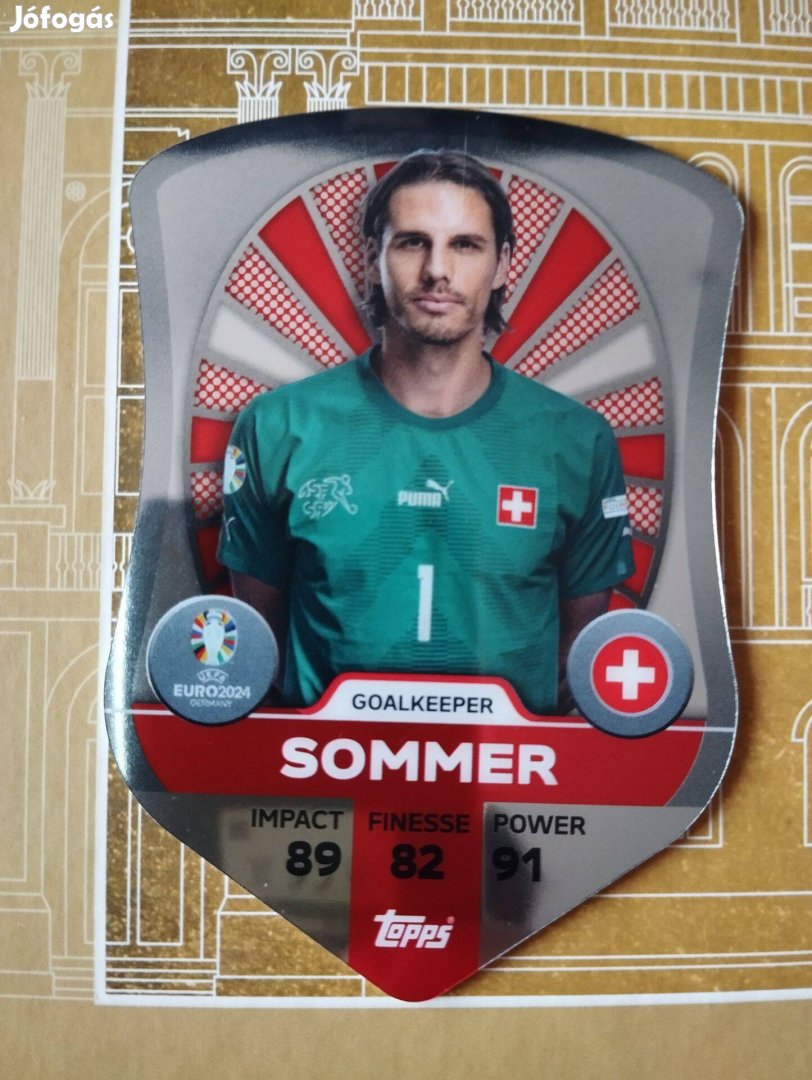 Yann Sommer (Svájc) Chrome Pro Elite Schield Euro 2024 kártya