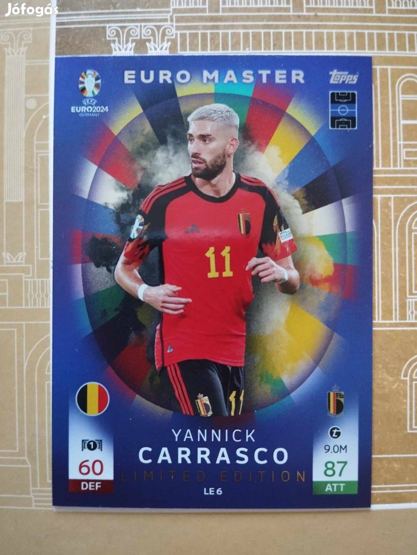 Yannick Carrasco (Belgium) Limited Edition Euro 2024 focis kártya