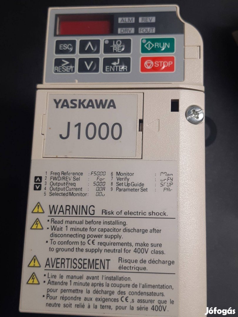 Yaskawa frekvenciaváltó Cimr-Jcba0003BAA 0,75KW/055KW Input:230V