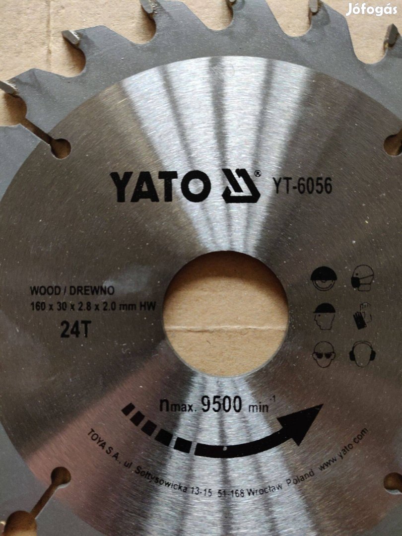 Yato Fűrésztárcsa fához 160/30/24 körfőrész lap, fűrészlap