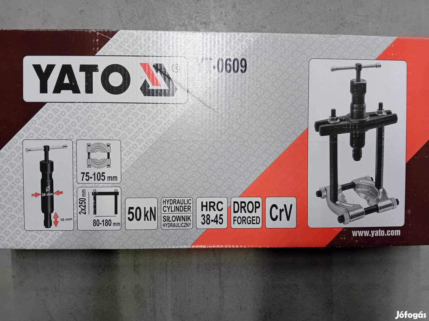 Yato Yt-0609 Hidraulikus csapágylehúzó és elválasztó 75-105mm Új!