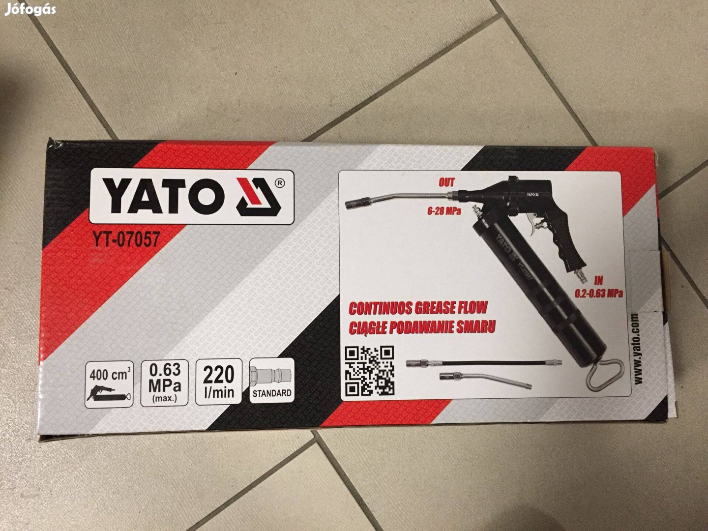 Yato Yt-07057 Pneumatikus kézi zsírzó 400cm3 6-28MPa