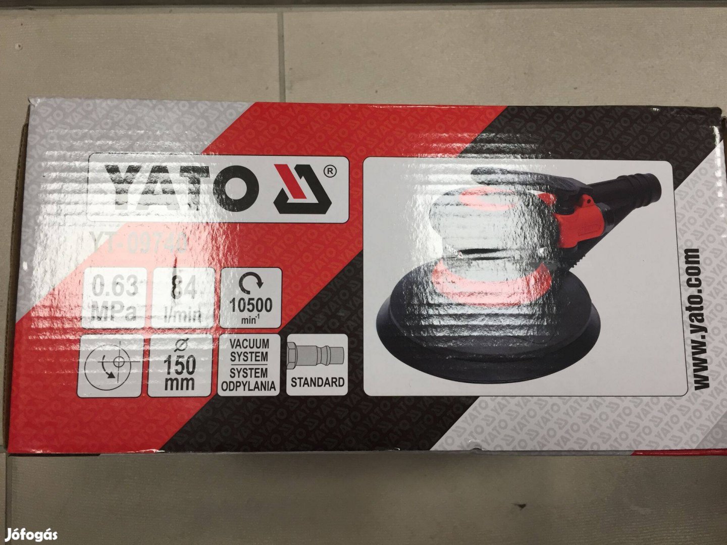 Yato Yt-09740 Pneumatikus excenter csiszoló 1/4" 150mm 84l/perc