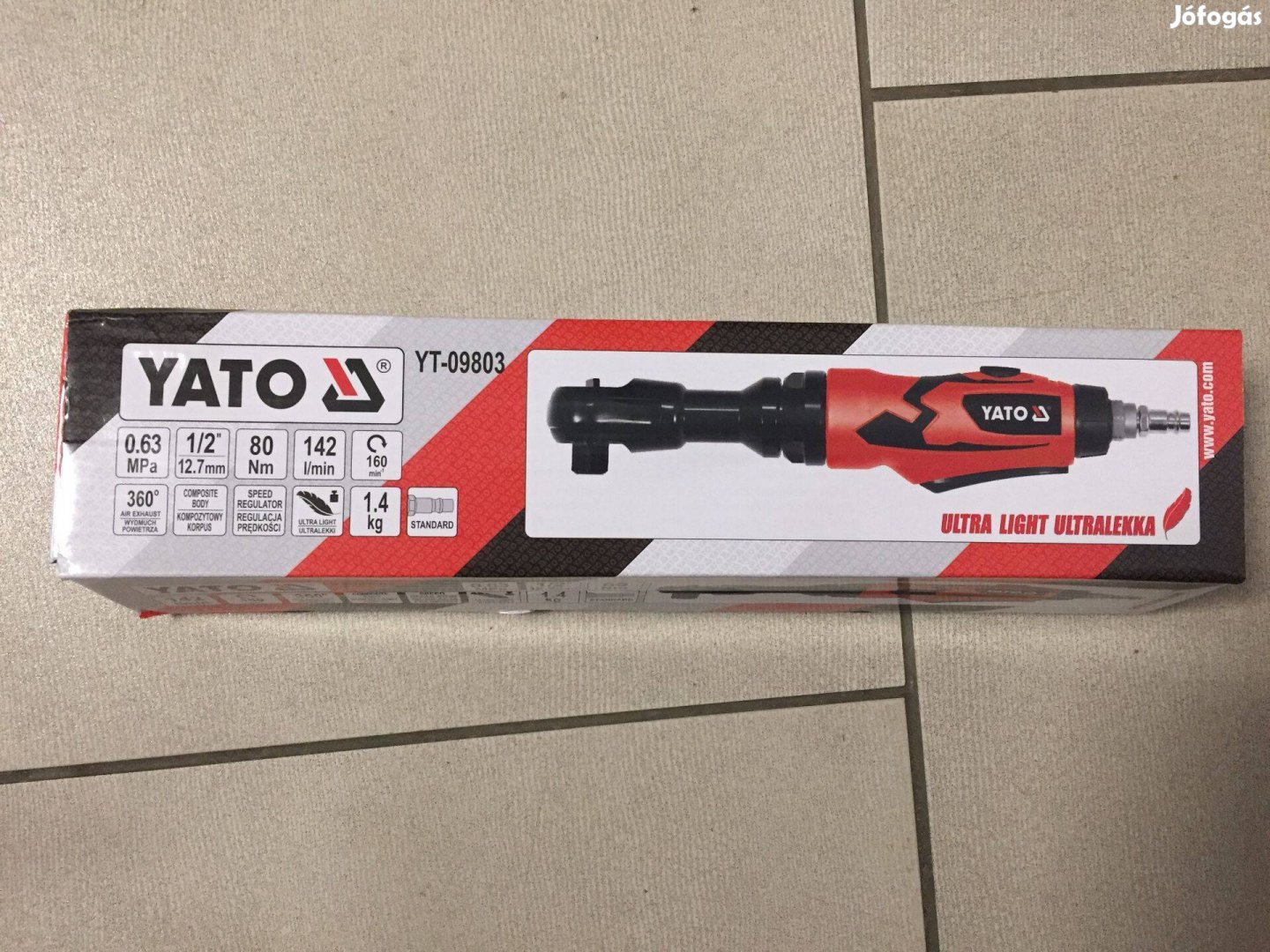 Yato Yt-09803 Pneumatikus racsnis kulcs könnyített 12 80Nm