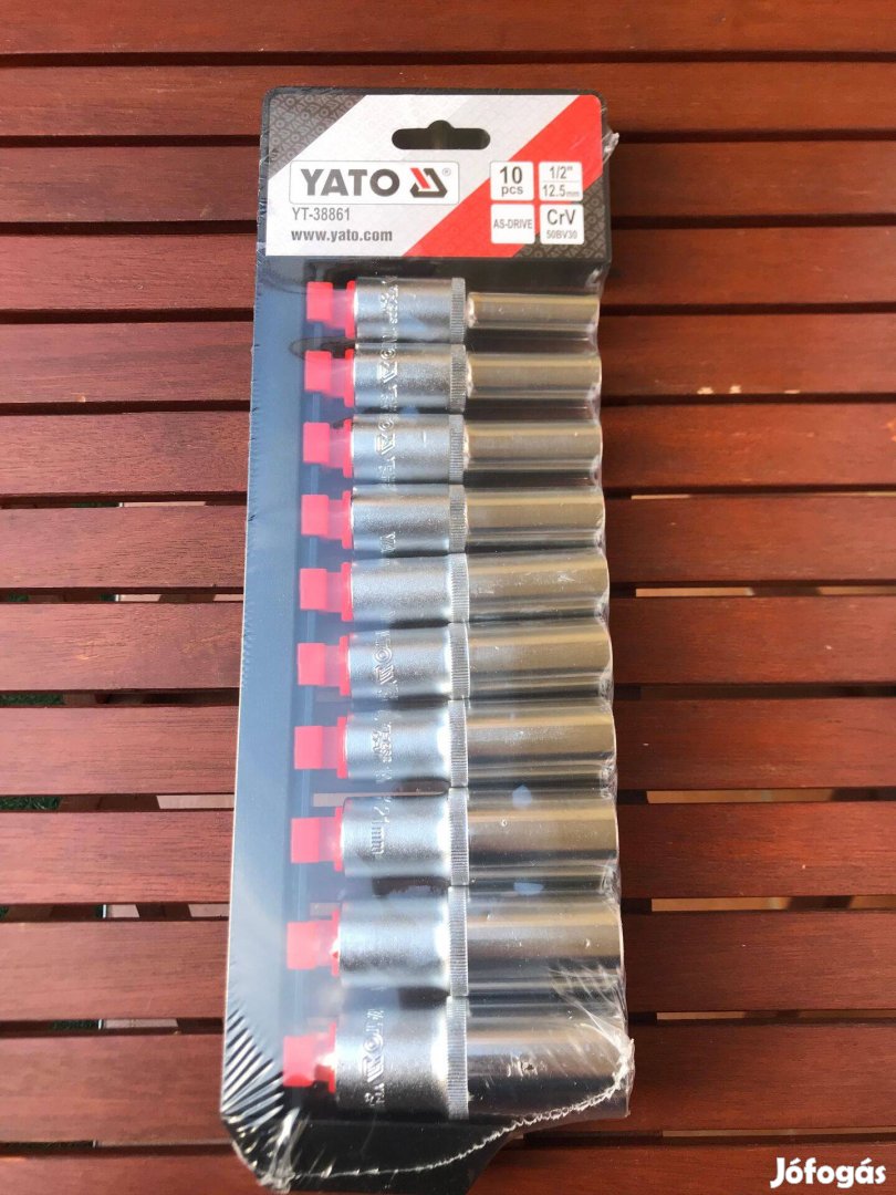Yato hosszú 1/2"-os dugókulcs szett 10-24mm-ig Yt-38861