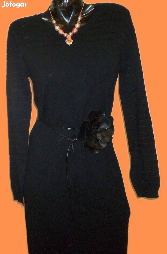 Yessica Dresses fekete dekoratív ruha, akár alkalomra címkés! L