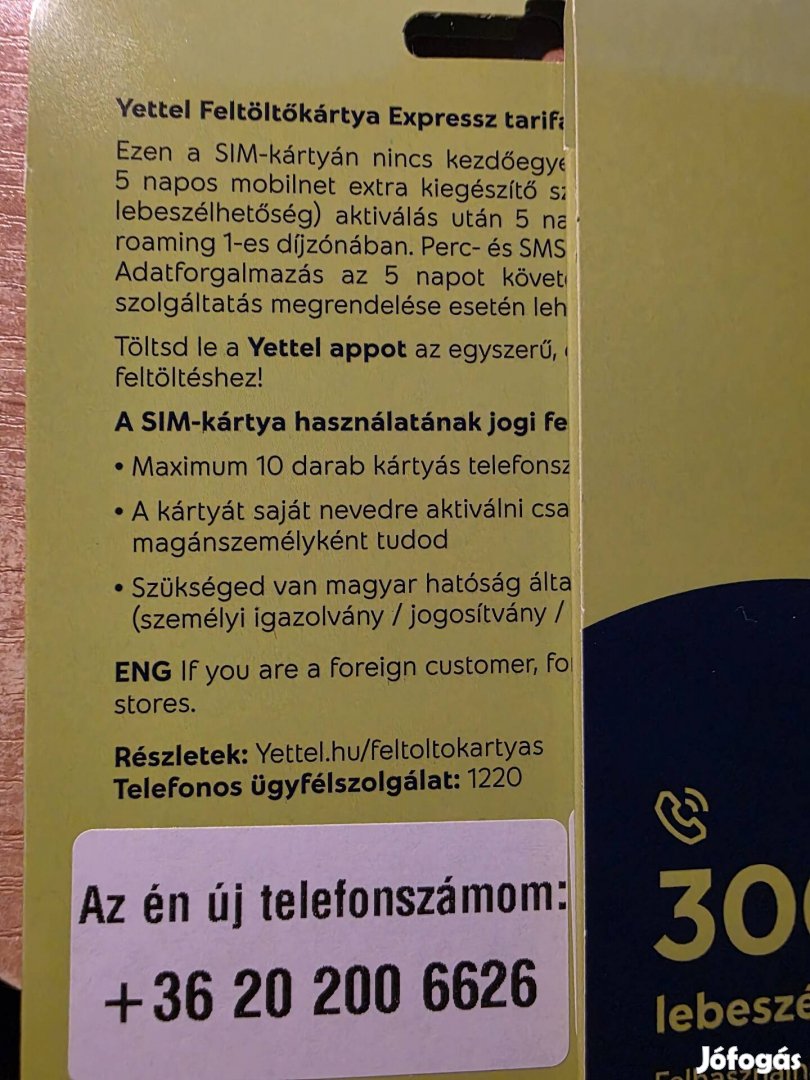 Yettel Könyü Telefonszám 200.6626
