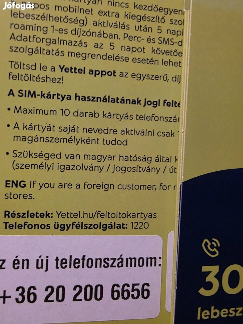 Yettel Könyü Telefonszám 200.6656.