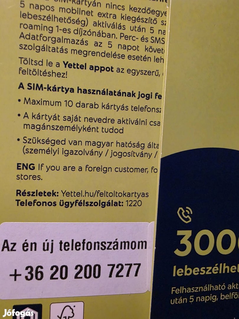 Yettel Könyü Telefonszám 200.7277.