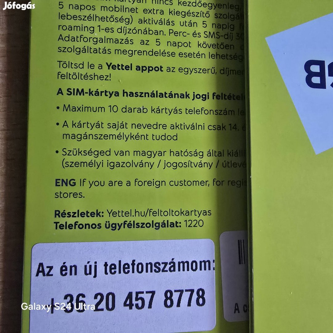 Yettel Könyü Telefonszám 457.8778.