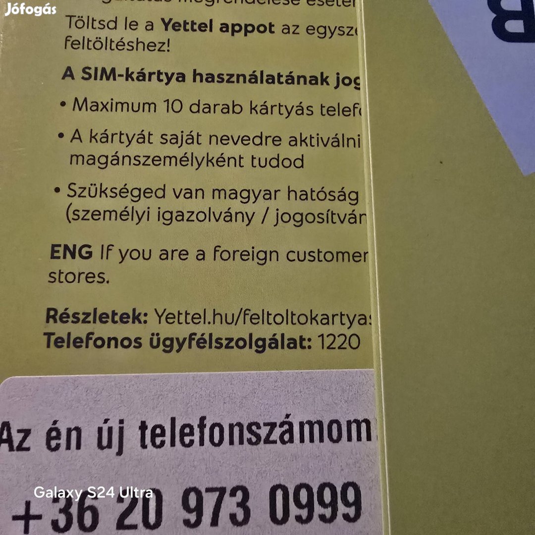 Yettel Könyü Telefonszám 973.0999.