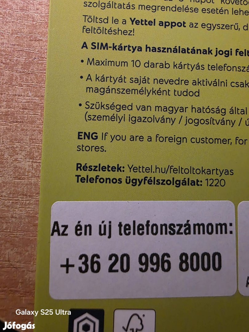 Yettel Könyü Telefonszám 996.8000.