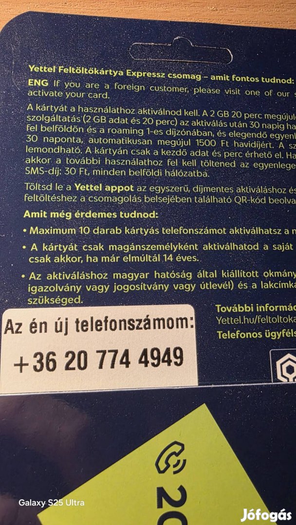 Yettel könyű telefonszám 774.49.49.