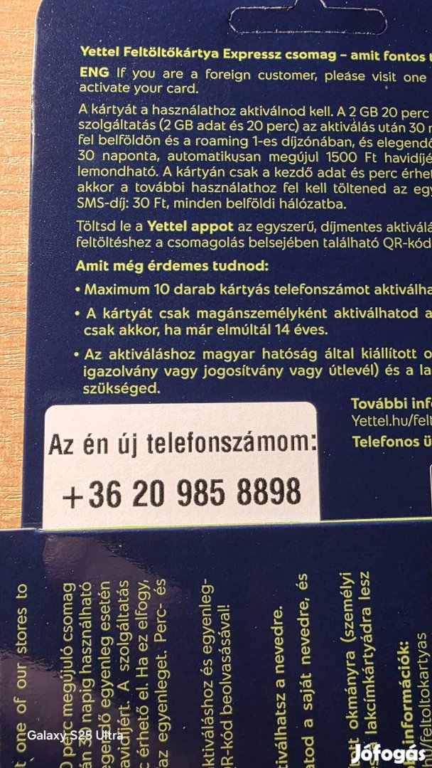 Yettel könyű telefonszám 985.8898.