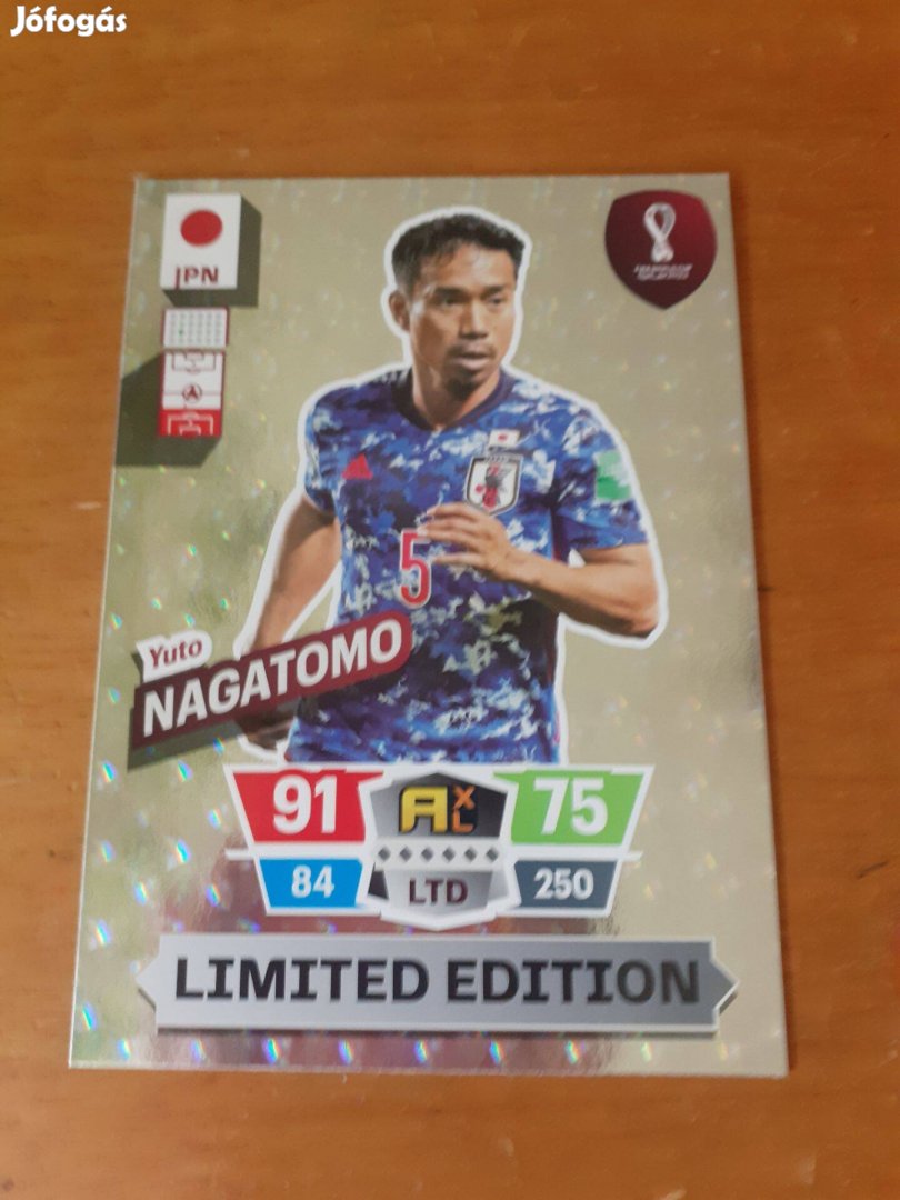 Yuto Nagatomo Japán XXL Limited Edition focis kártya Panini FIFA World