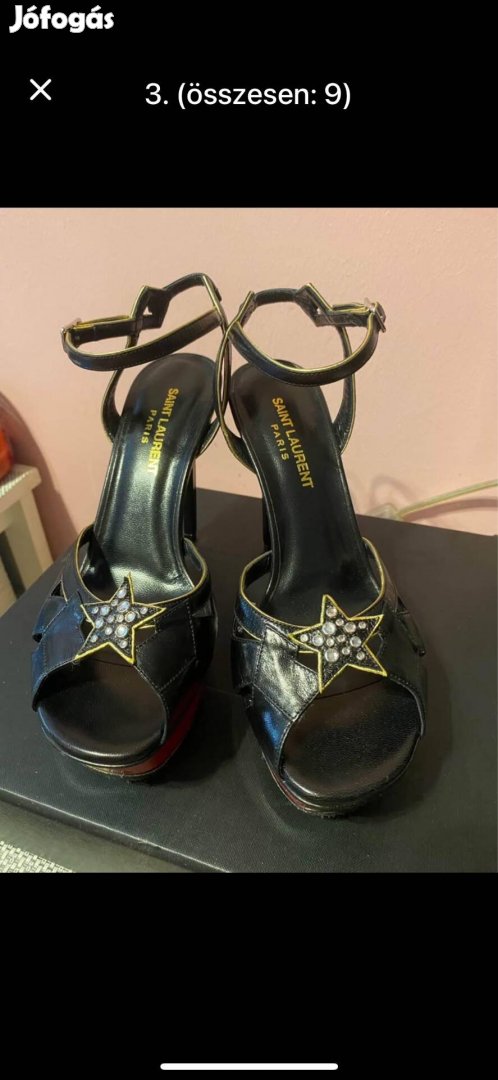 Yves Saint Laurent Bianca Studded-star Platform szandál