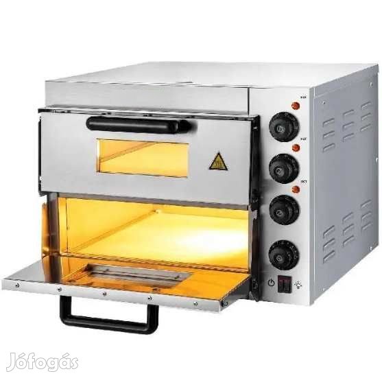 ZH-2M Pizza Kemence 3000W 40x40cm-s Pizzakővel (R5287)