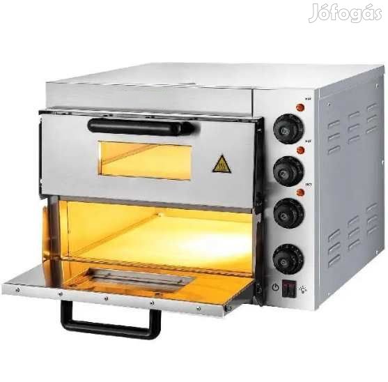 ZH-2M Pizza Kemence 3000W 40x40cm-s Pizzakővel (R5287)