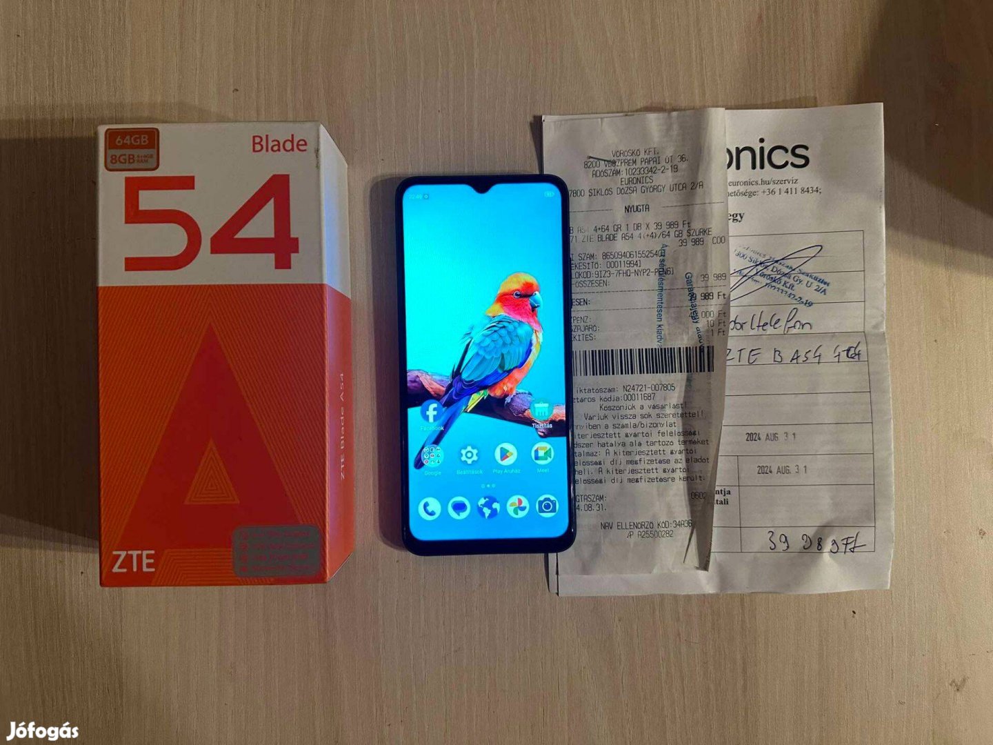 ZTE Blade A54 8/64GB Dual Független Újszerű Euronics Garanciával !