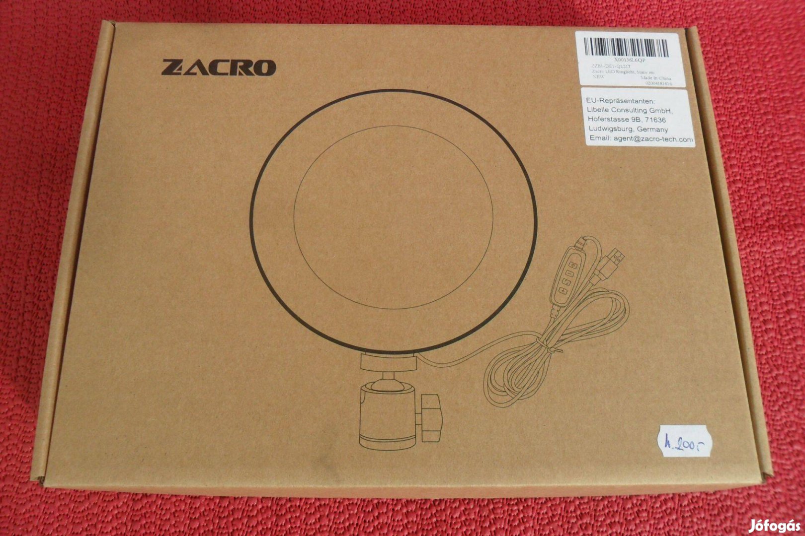 Zacro Ringlight LED Selfie Gyűrűs Lámpa Ring Light + Állvány