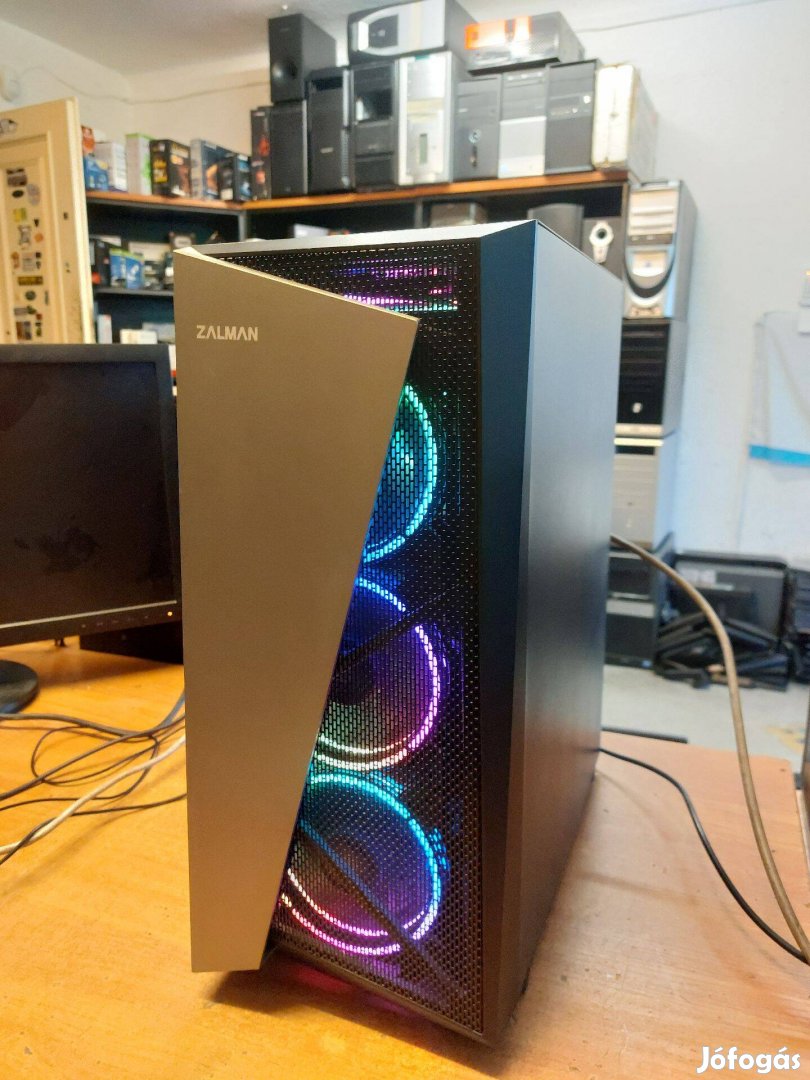 Zalman S4 plus plexi oldalu alsó tápos RGB-s ház!Akció!