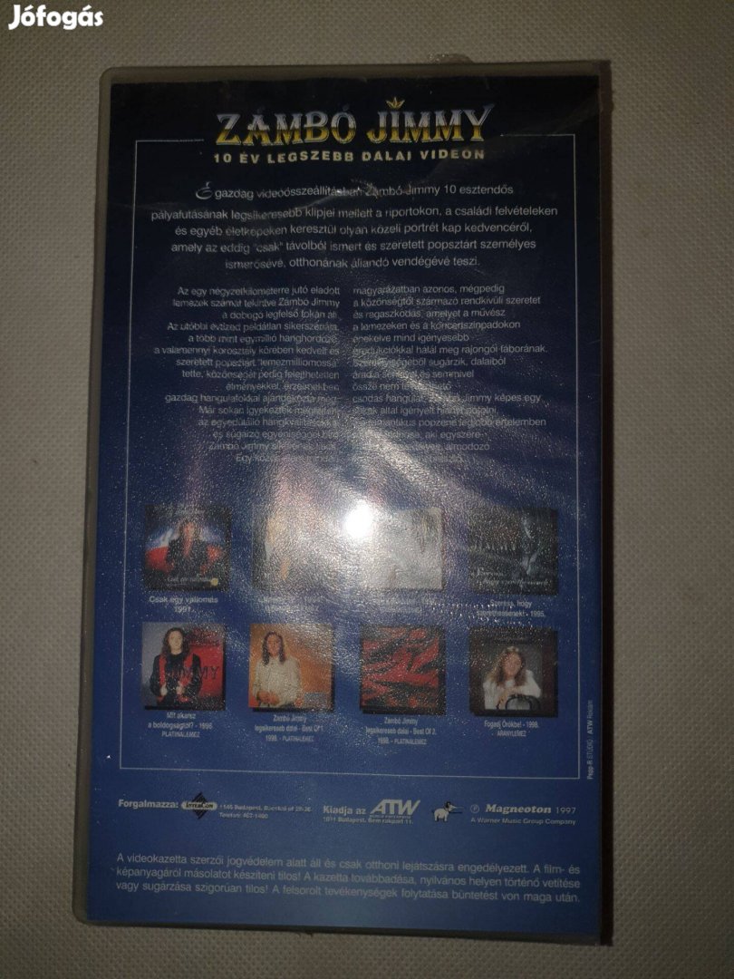 Zámbó Jimmy - 10 év legszebb dalai videón VHS ( Új, Bontatlan ) Gazd