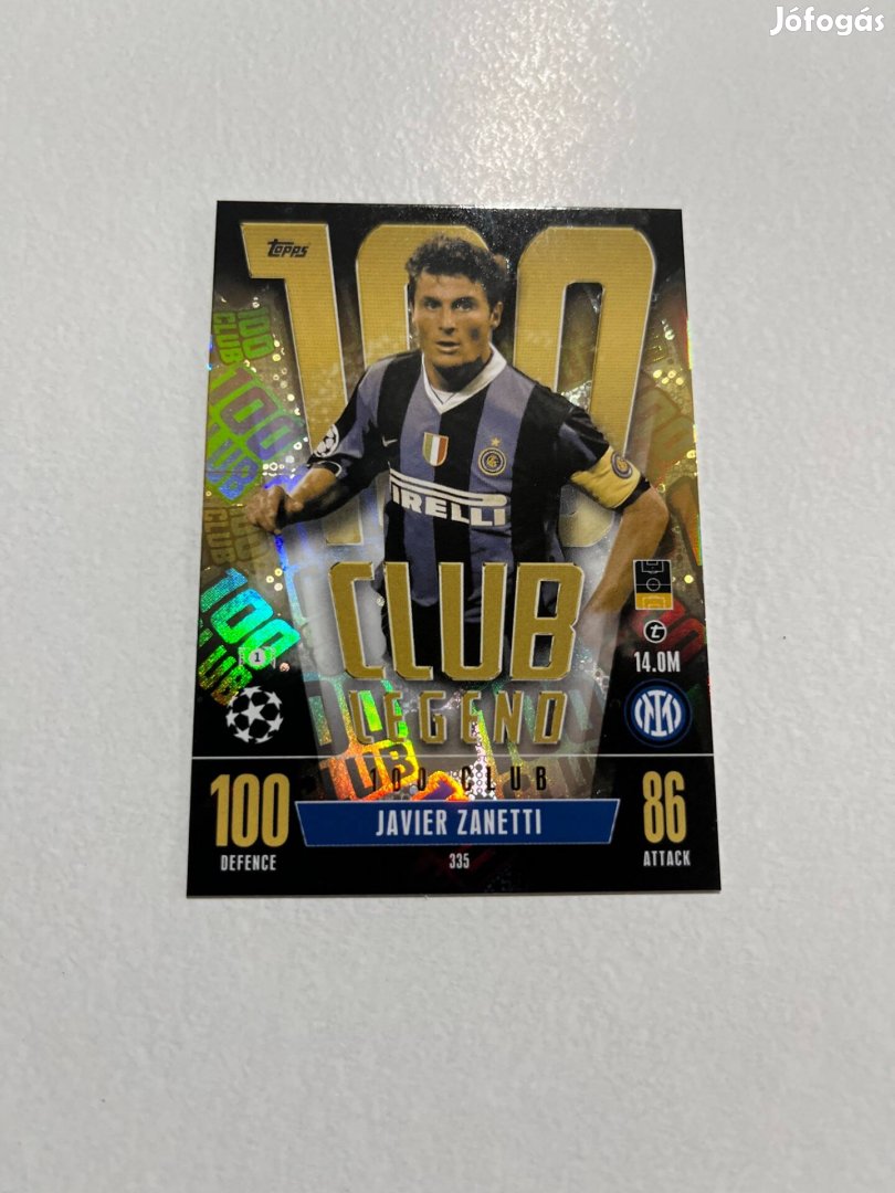 Zanetti 100 Club legend focis kártya