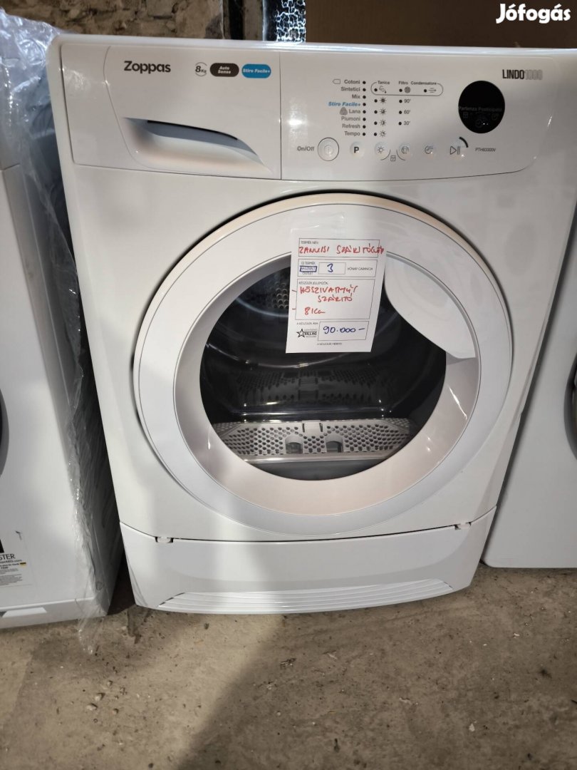 Zanussi 8kg-os hőszivattyús szárítógép garanciával 