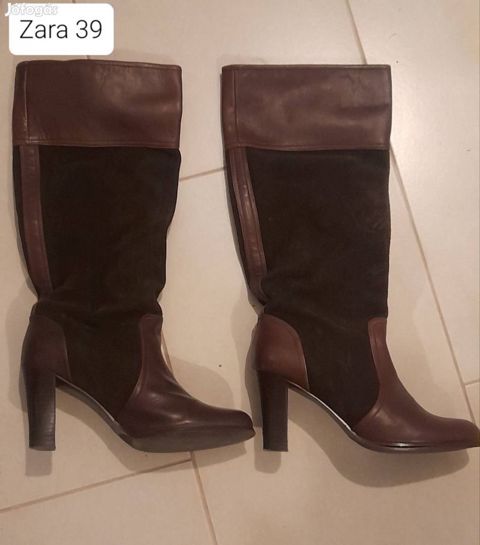 Zara 39 női csizma bőr 