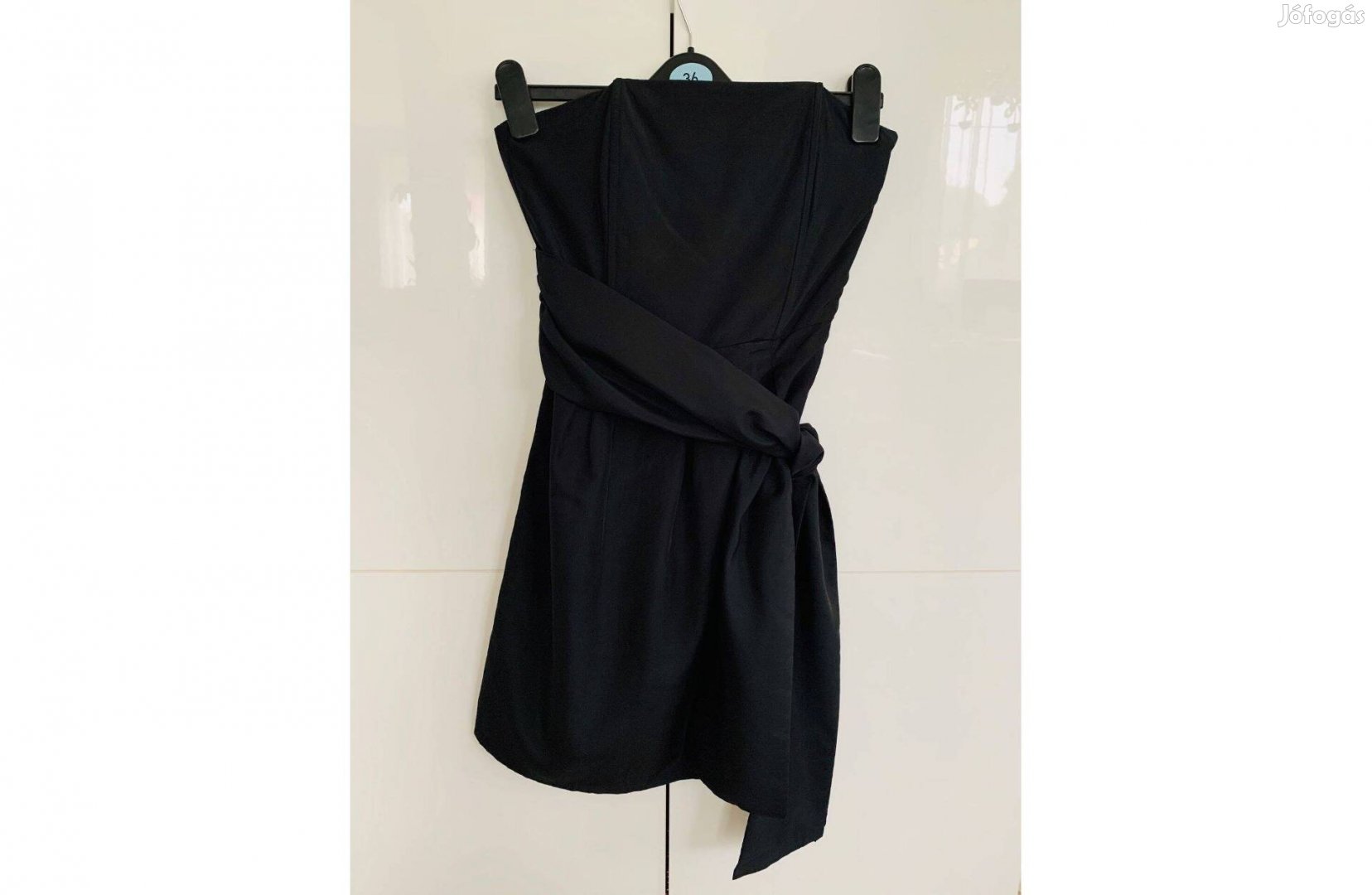 Zara Basic női fekete színű elegáns alkalmi ujjatlan ruha S