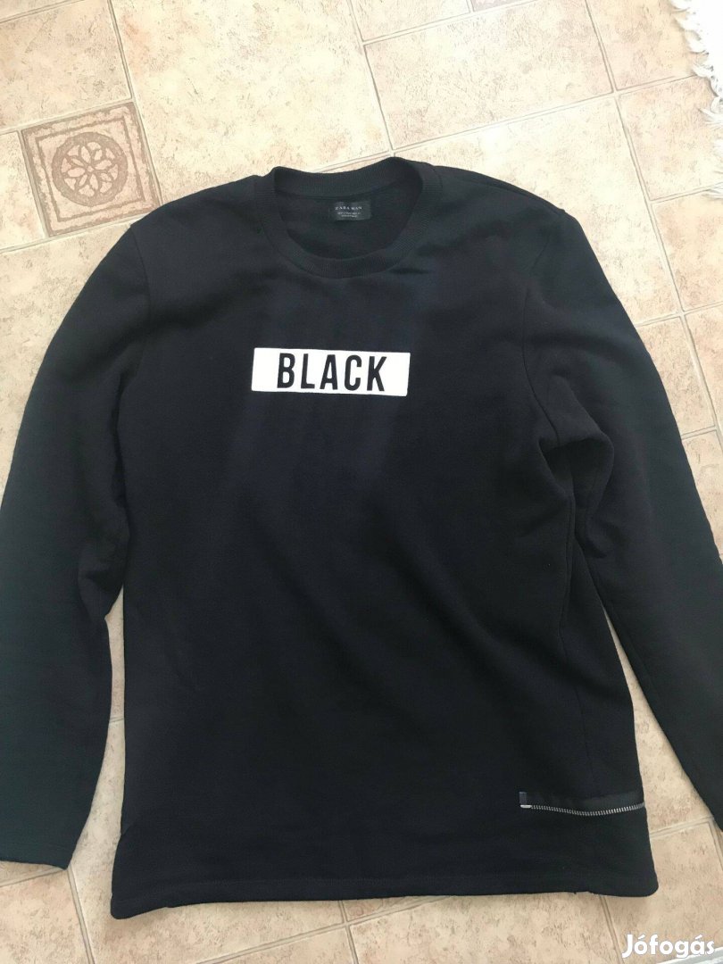 Zara MAN férfi pulóver L Black felirattal