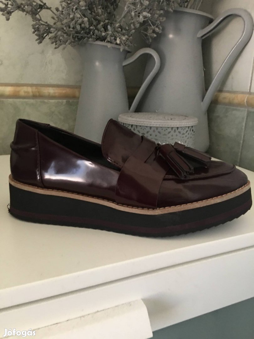 Zara bordó loafer cipő 37-es 37 újszerű