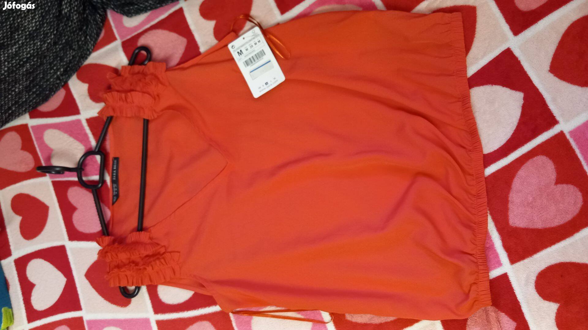 Zara korall szinu noi polo/bluz, uj, M