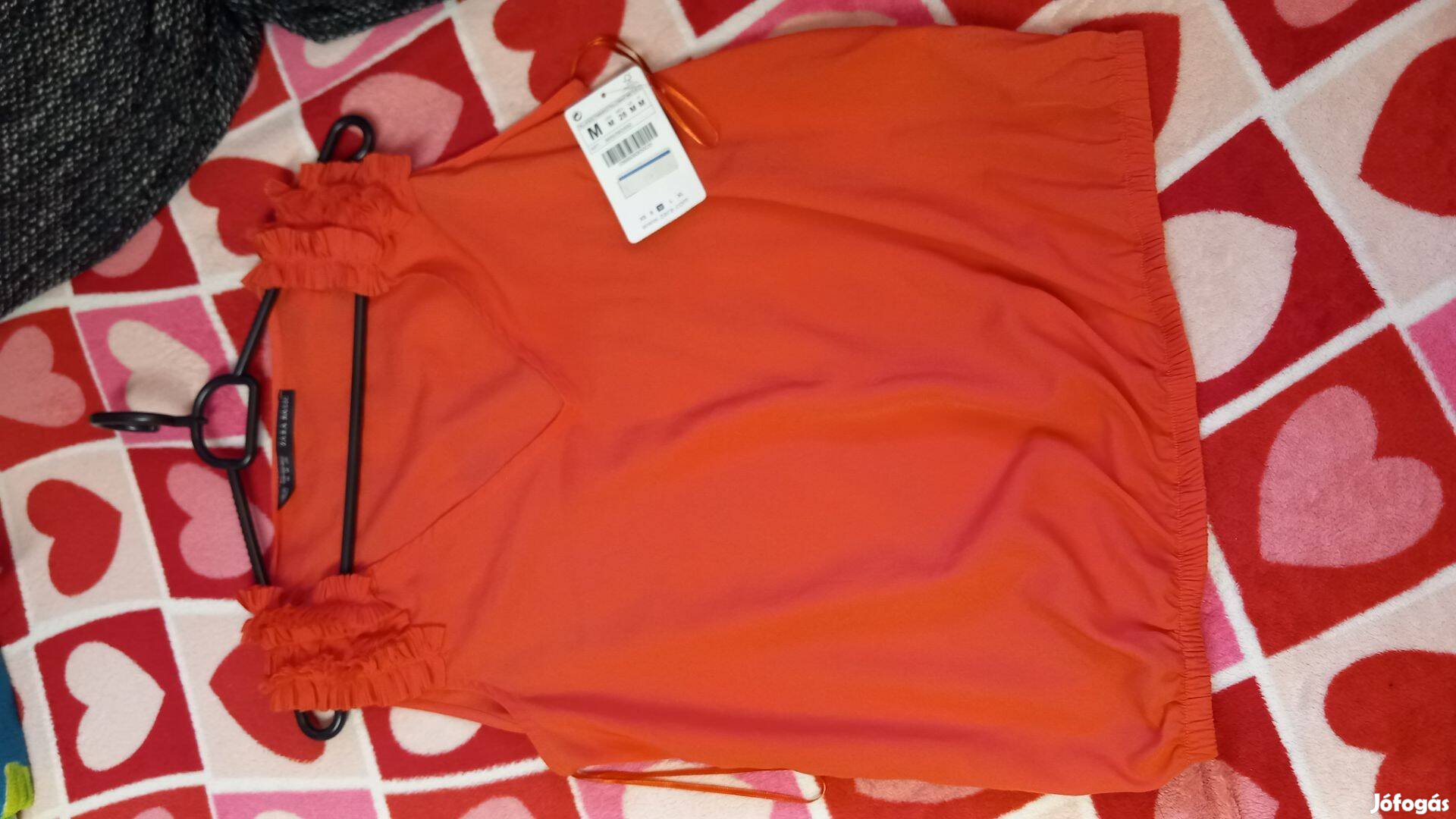 Zara korall szinu noi polo/bluz, uj, M