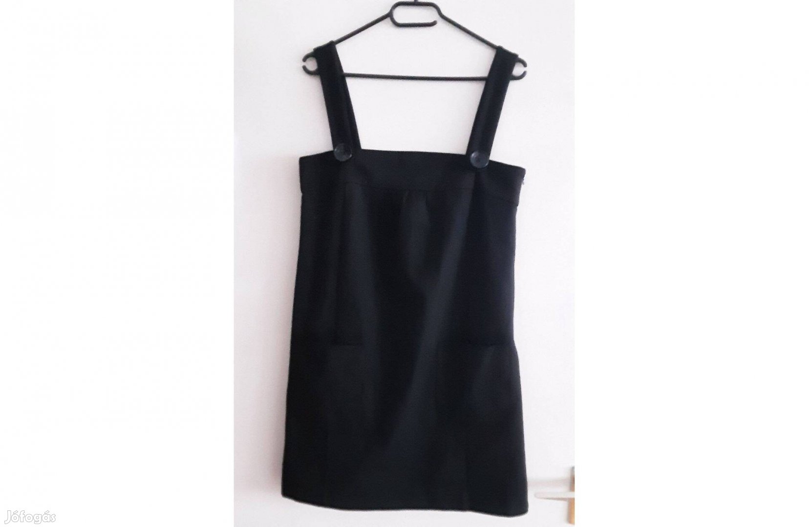 Zara márkás fekete mini ruha (L méret, 90 cm hosszú)