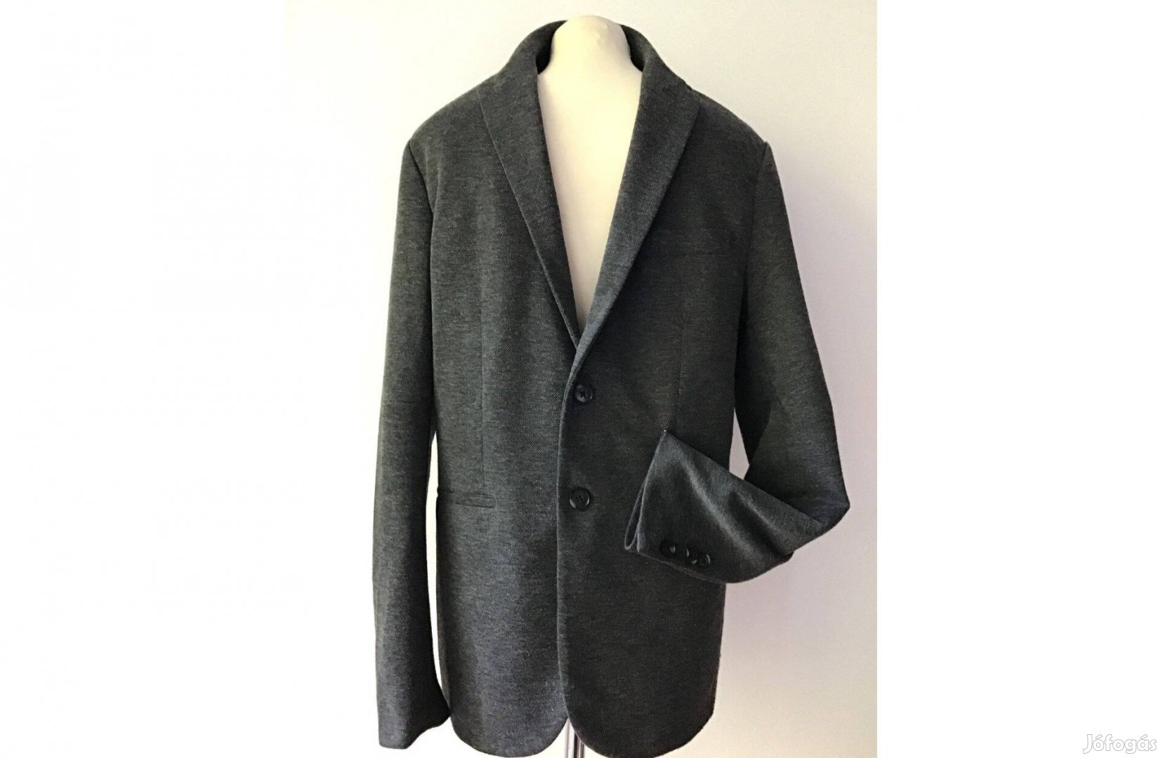Zara szürke, kötött anyagú, béleletlen zakó L-es Slim Fit (hibátlan)