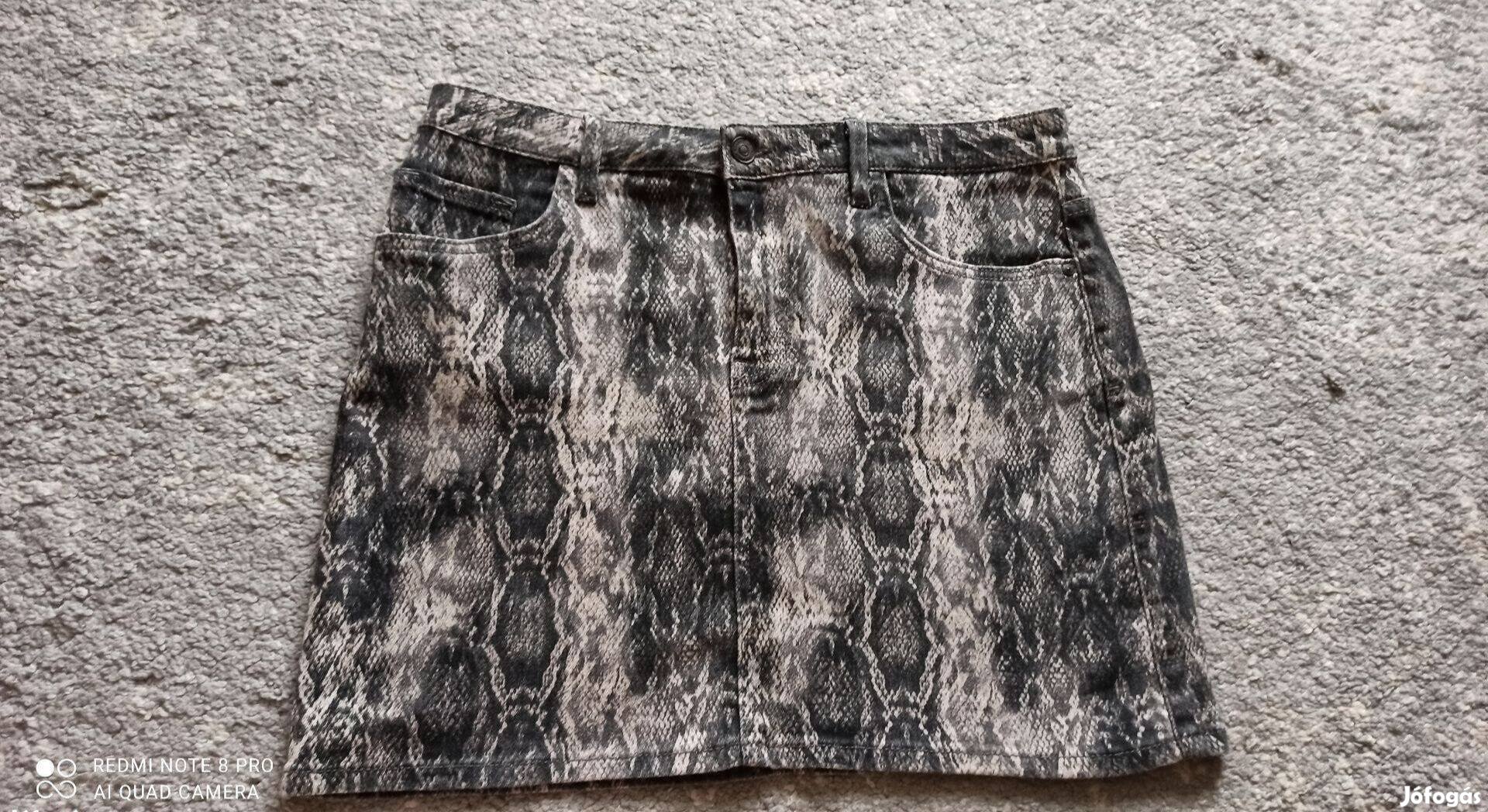 Zara szürke kígyómintás farmer miniszoknya