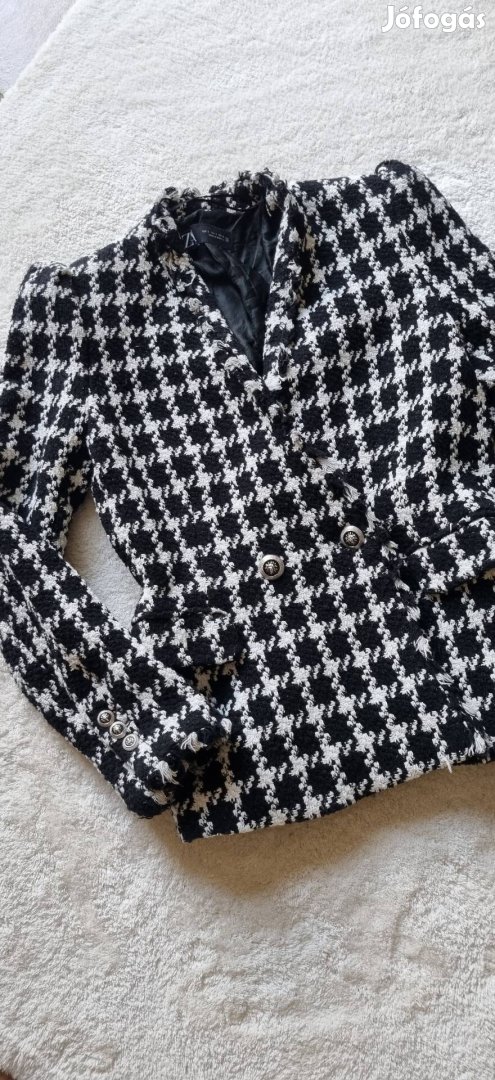Zara tweed blézer zakó szűkített fazonú xs-s kabát