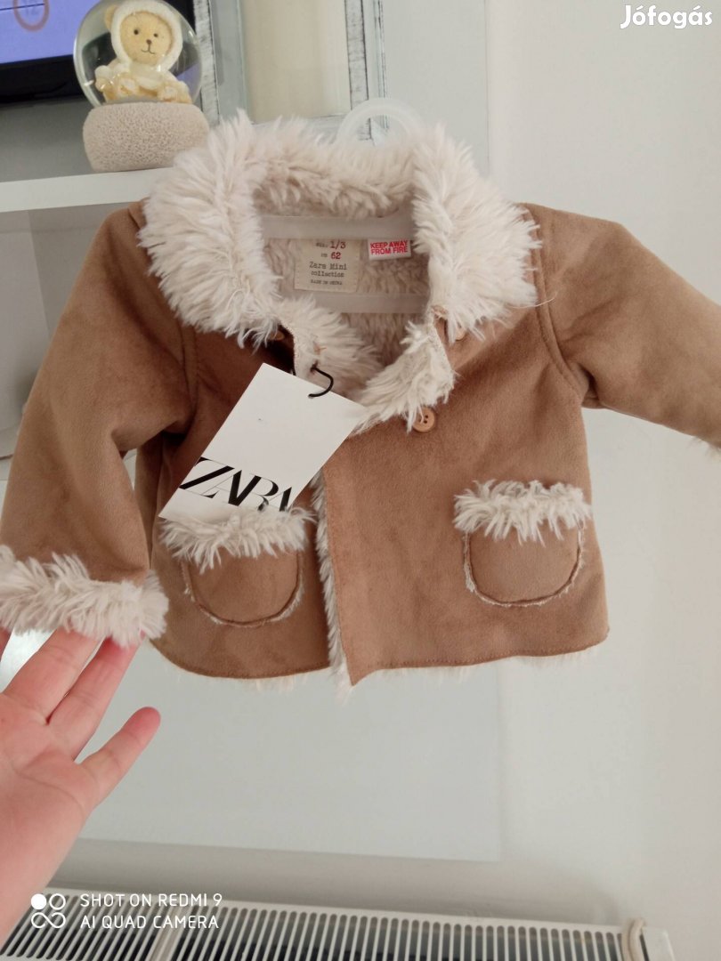 Zara új 62 bőr irha baba bunda Unisex 