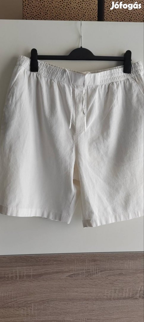 Zara vadonatúj fehér lenvászon rövidnadrág XL 