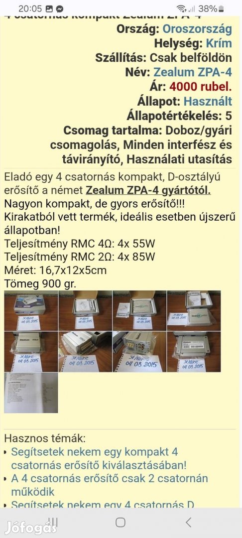 Zealum zpa4 erősitő