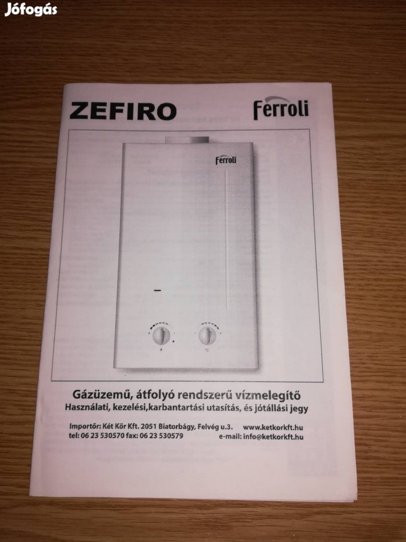 Zefiro C11 átfolyós vízmelegítő eladó. 