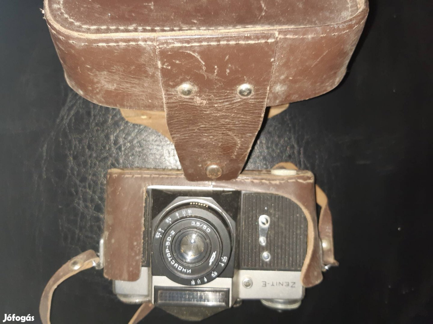 Zenit fényképezőgép eredeti bőrtokkal