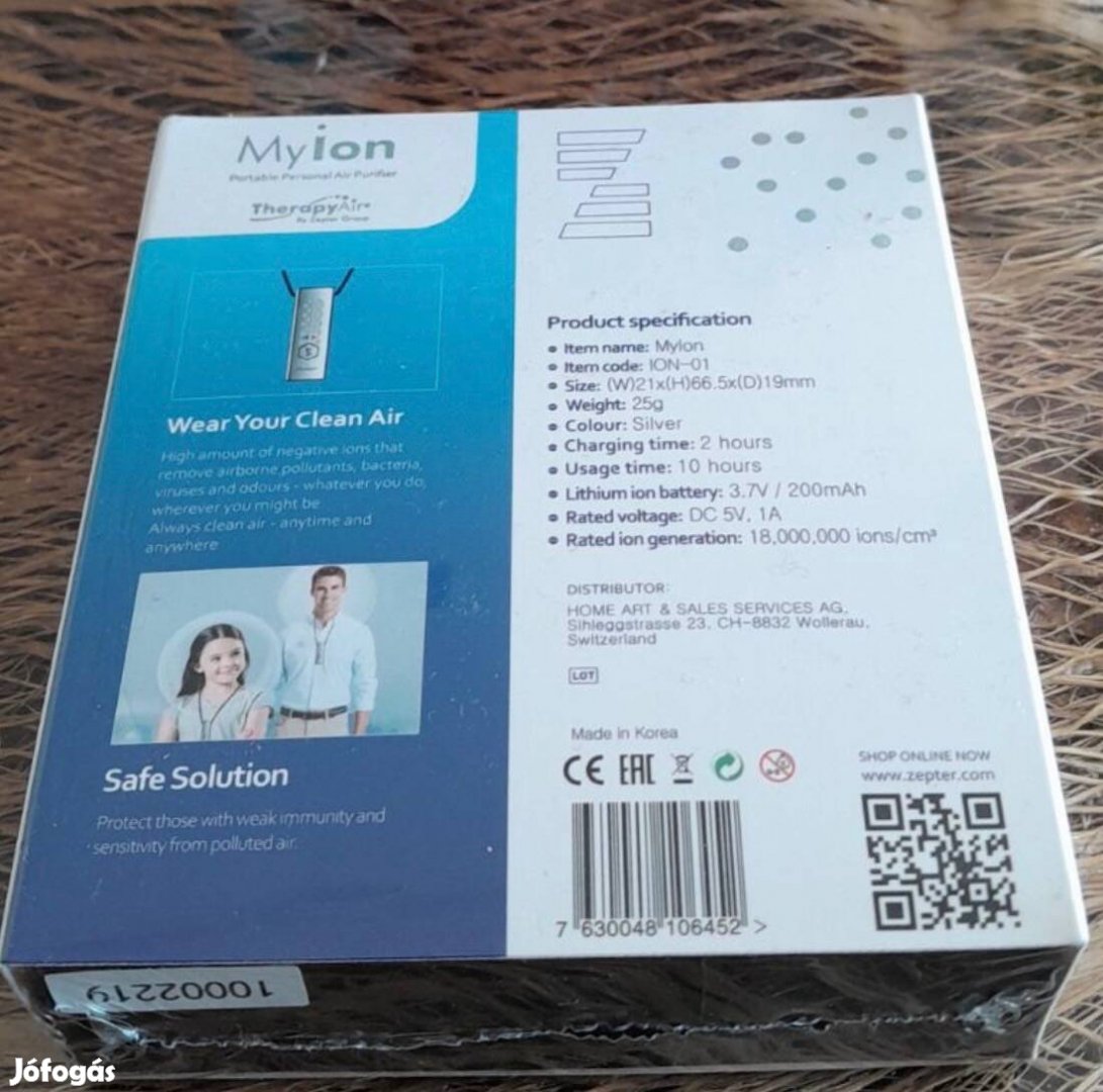 Zepter Bioptron myion hordozható légtisztító személyi