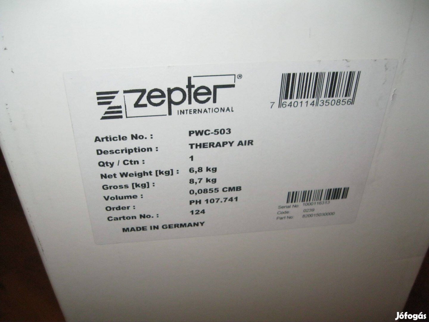 Zepter Therapy air légtisztító készülék